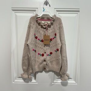 Girls 6-7Y Faye Embroidered Cardigan Boden